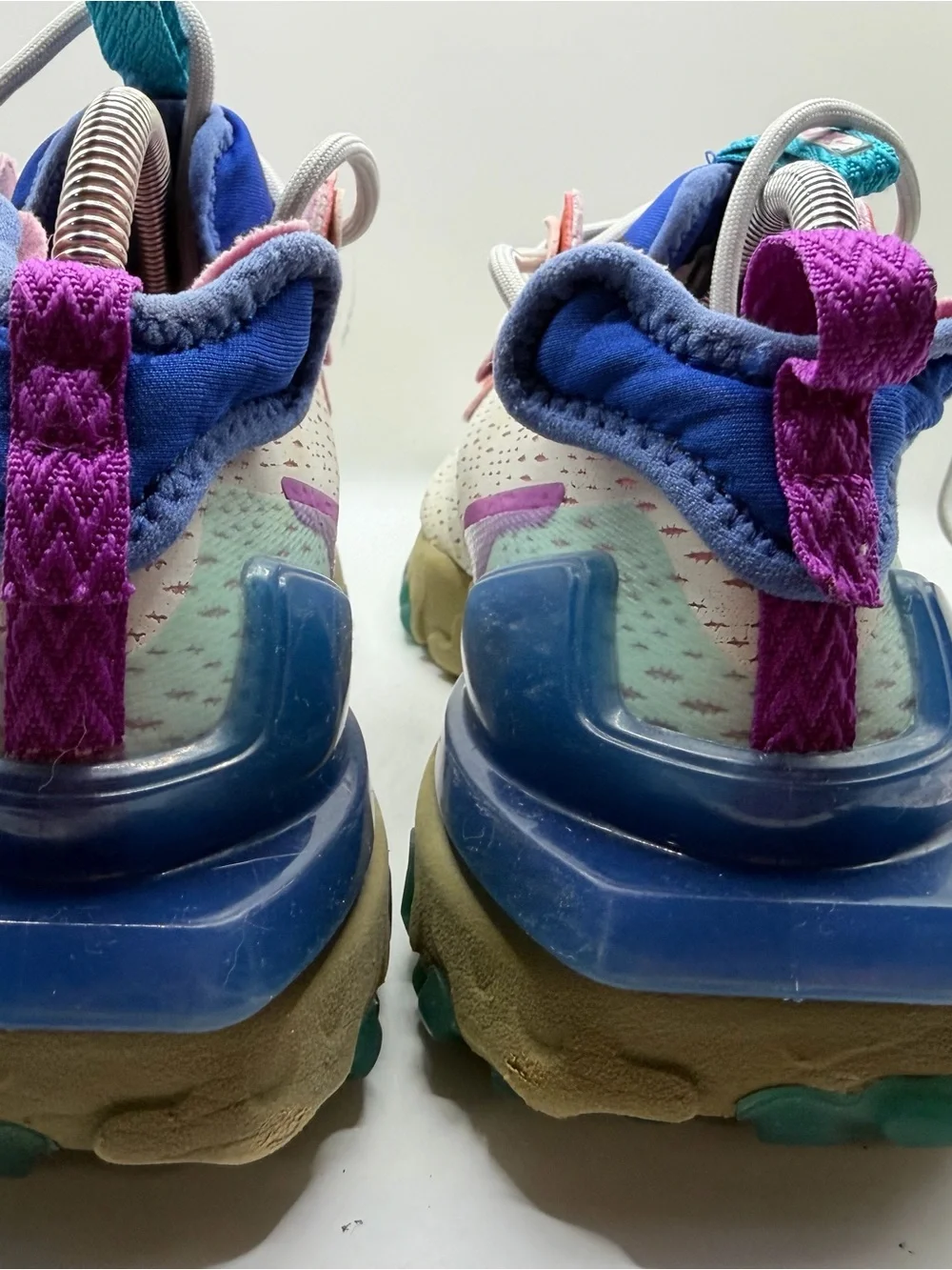 Nike Cream Sneakers with Pink, Purple, Blue and Tan Accents